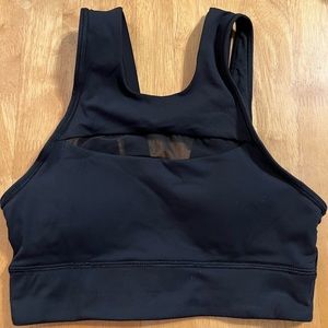 Lululemon Black High Neck Mesh Sports Bra